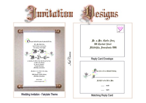 wedding scroll invitation set